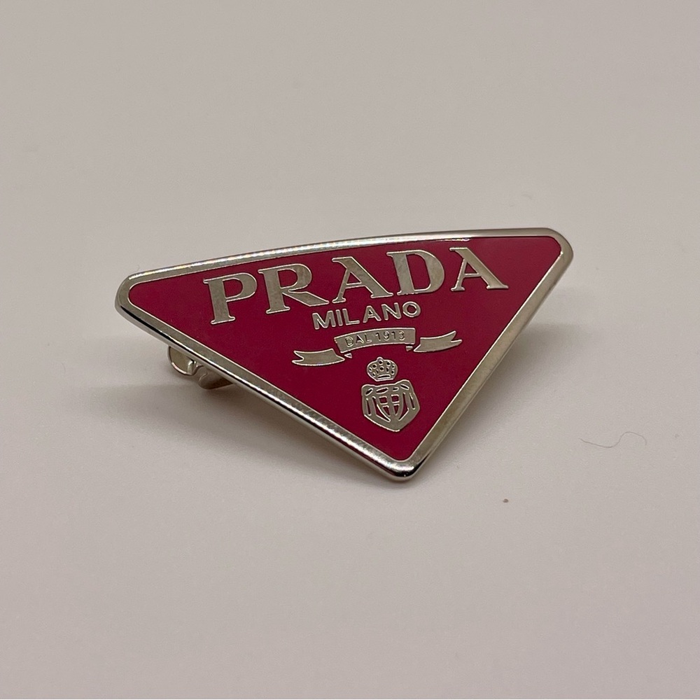 AUTHENTIC PRADA METAL HAIR CLIP - PINK - Picture 10 of 11